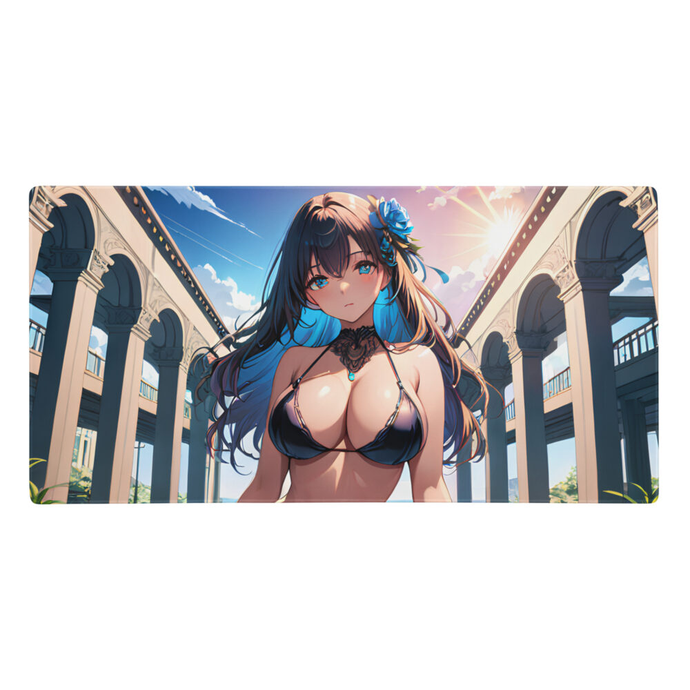 Kawaii Waifu Extended Mousepad, Cute Anime Girl Desk Mat