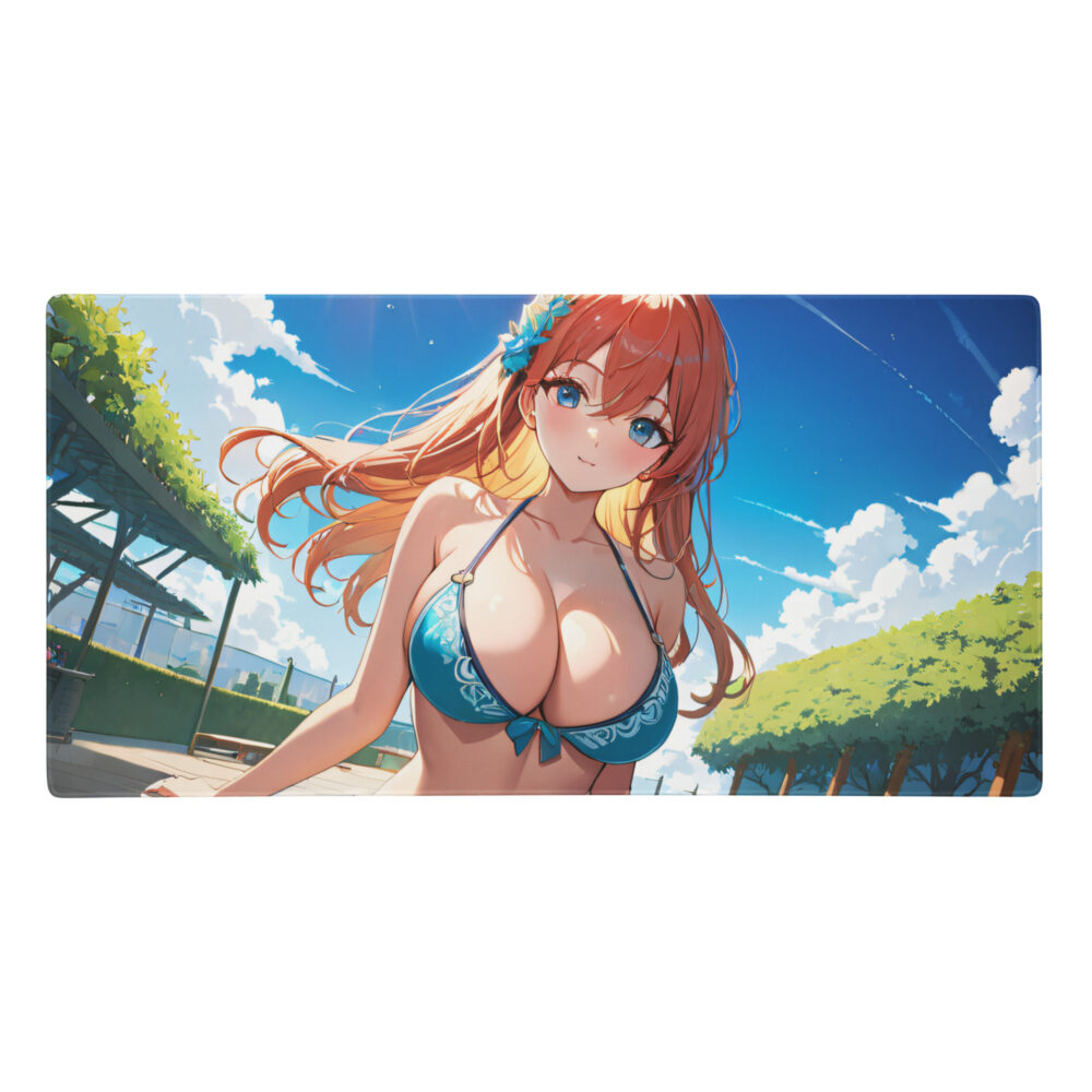 Large Anime Waifu Mousepad, Kawaii Ahegao Girl Desk Cover