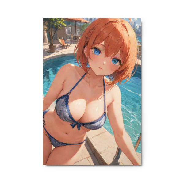 Large Anime Waifu Metal Print, Sexy Ahegao Girl Wall Poster - Image 6