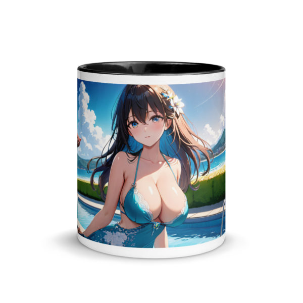 Anime Waifu Mug, Sexy Ahegao Girl with Colored Interior - Image 3