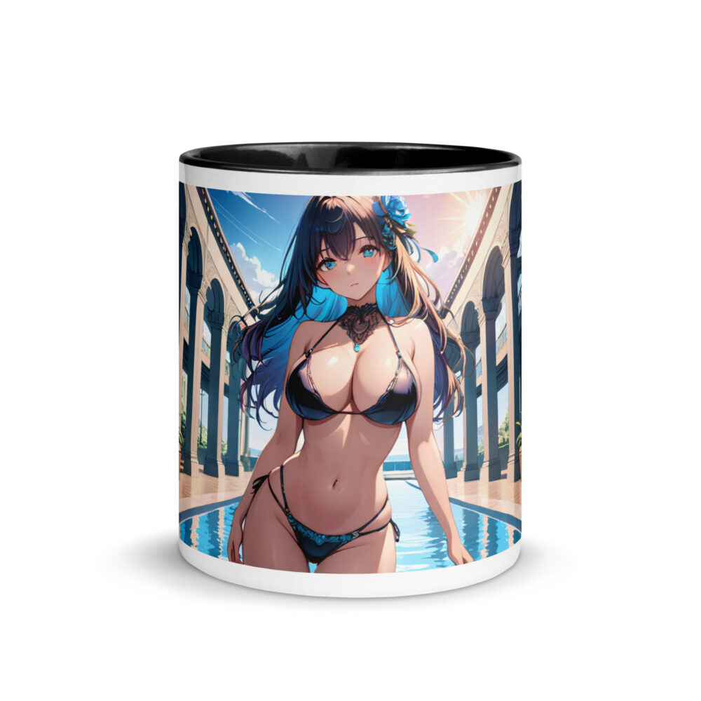 Kawaii Waifu Coffee Mug, Cute Anime Girl Design with Color Inside