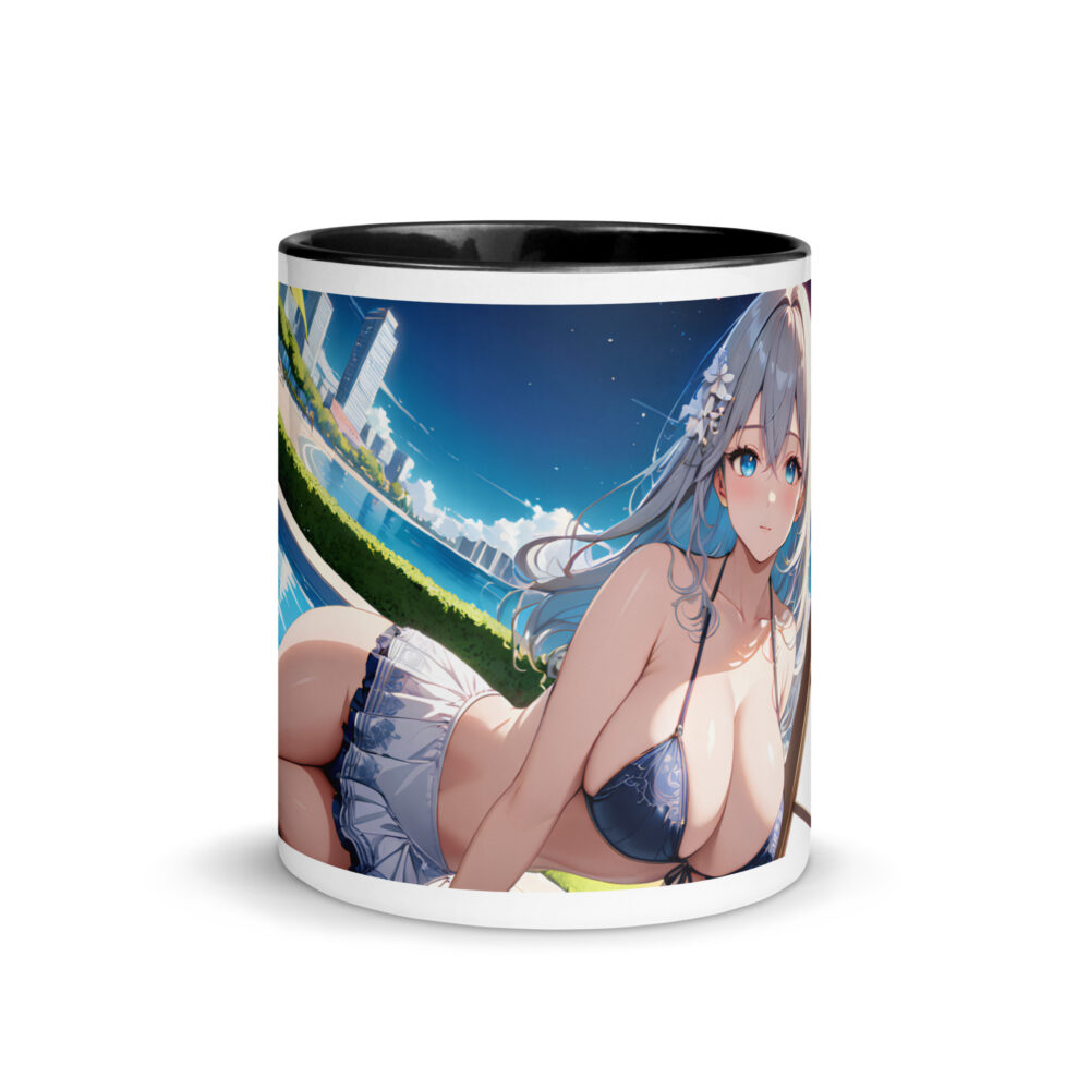 Hot Anime Waifu Mug, Ecchi Girl Coffee Cup with Colored Interior - Image 3