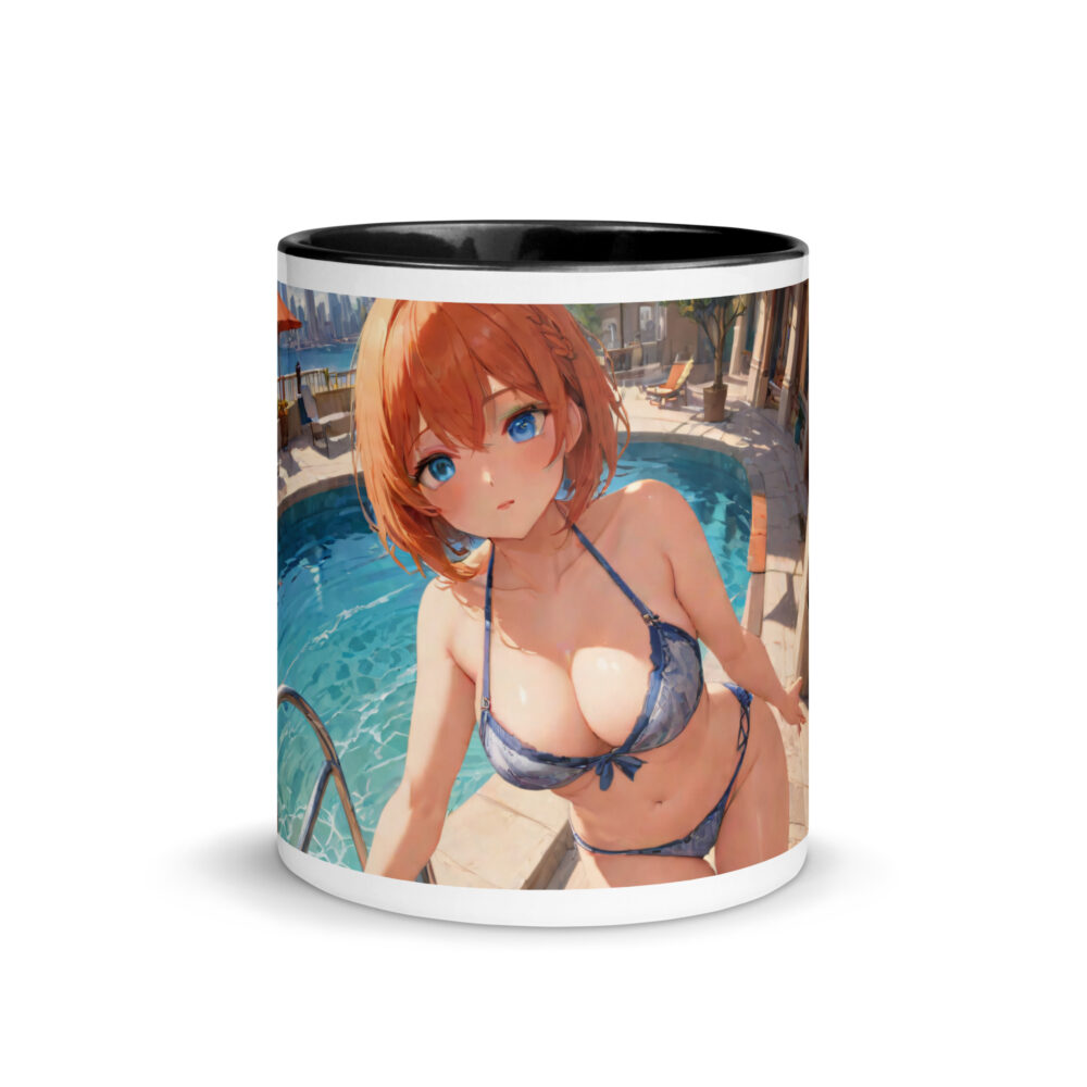 Ecchi Waifu Ceramic Mug, Hot Anime Girl with Color Inside - Image 3