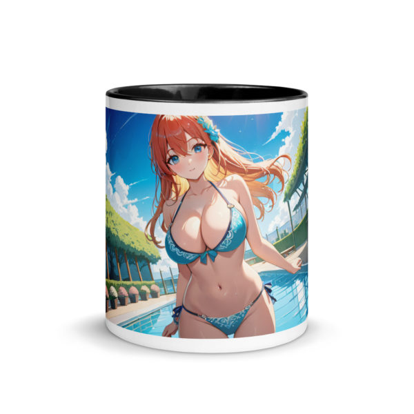 Large Anime Waifu Mug, Ahegao Face Coffee Cup with Colored Interior - Image 3