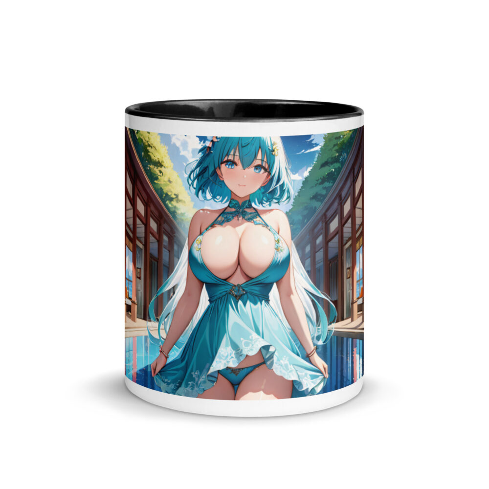 Hot Anime Waifu Mug, Kawaii Ecchi Girl with Vibrant Colored Interior - Image 2