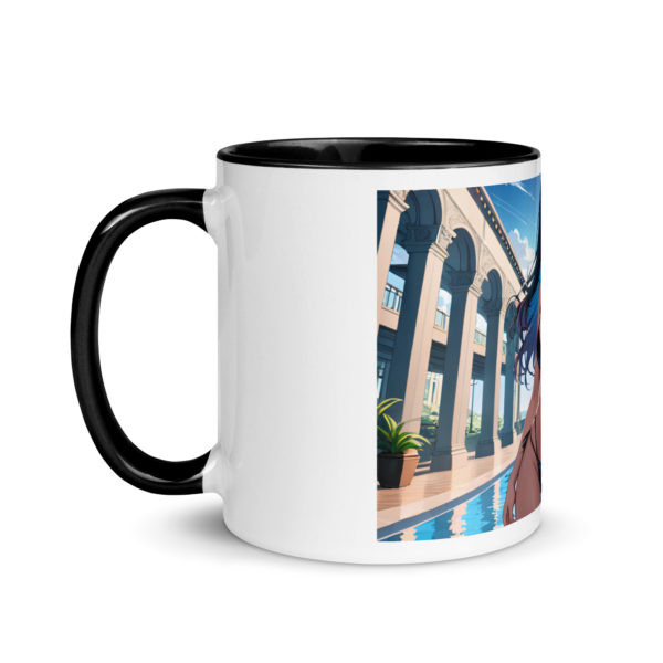 Kawaii Waifu Coffee Mug, Cute Anime Girl Design with Color Inside - Image 4