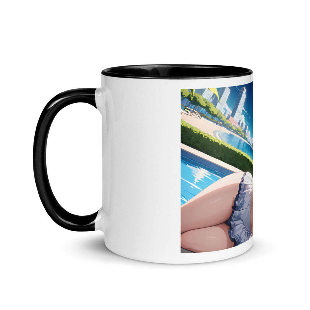 Hot Anime Waifu Mug, Ecchi Girl Coffee Cup with Colored Interior - Image 4