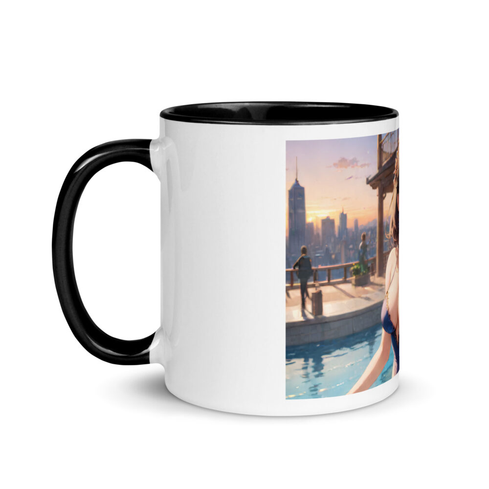 Anime Girl Waifu Mug, Stylish Colored Interior Otaku Coffee Cup - Image 4