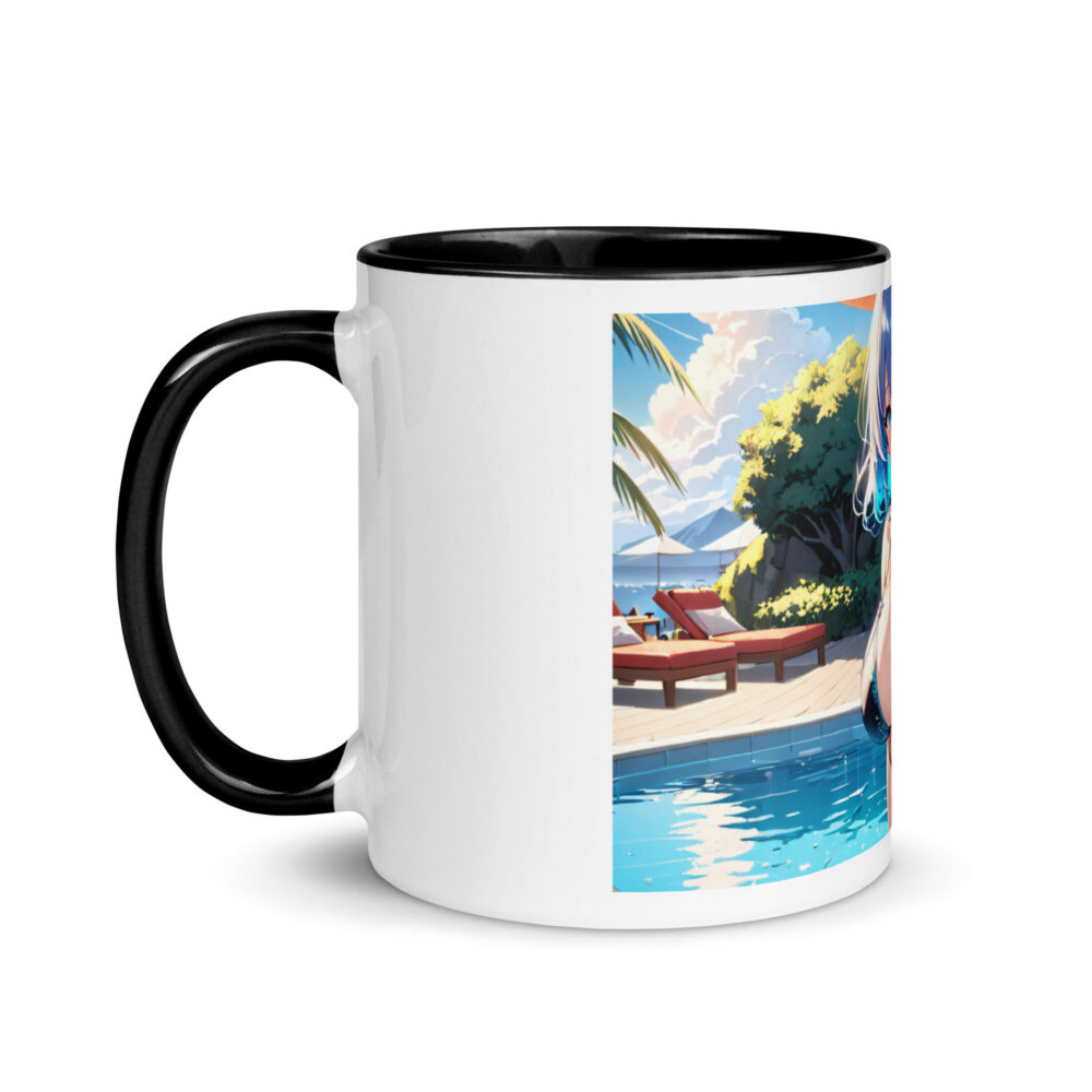 Kawaii Anime Waifu Mug, Cute Girl Cup with Vibrant Color Inside - Image 4