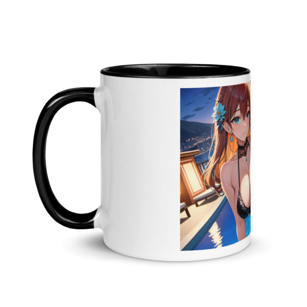 Sexy Anime Waifu Coffee Mug, Ecchi Girl Colored Interior Cup - Image 4