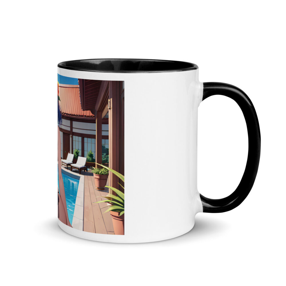 Ecchi Anime Mug, Hot Waifu Girl Ceramic Cup with Colored Interior - Image 2