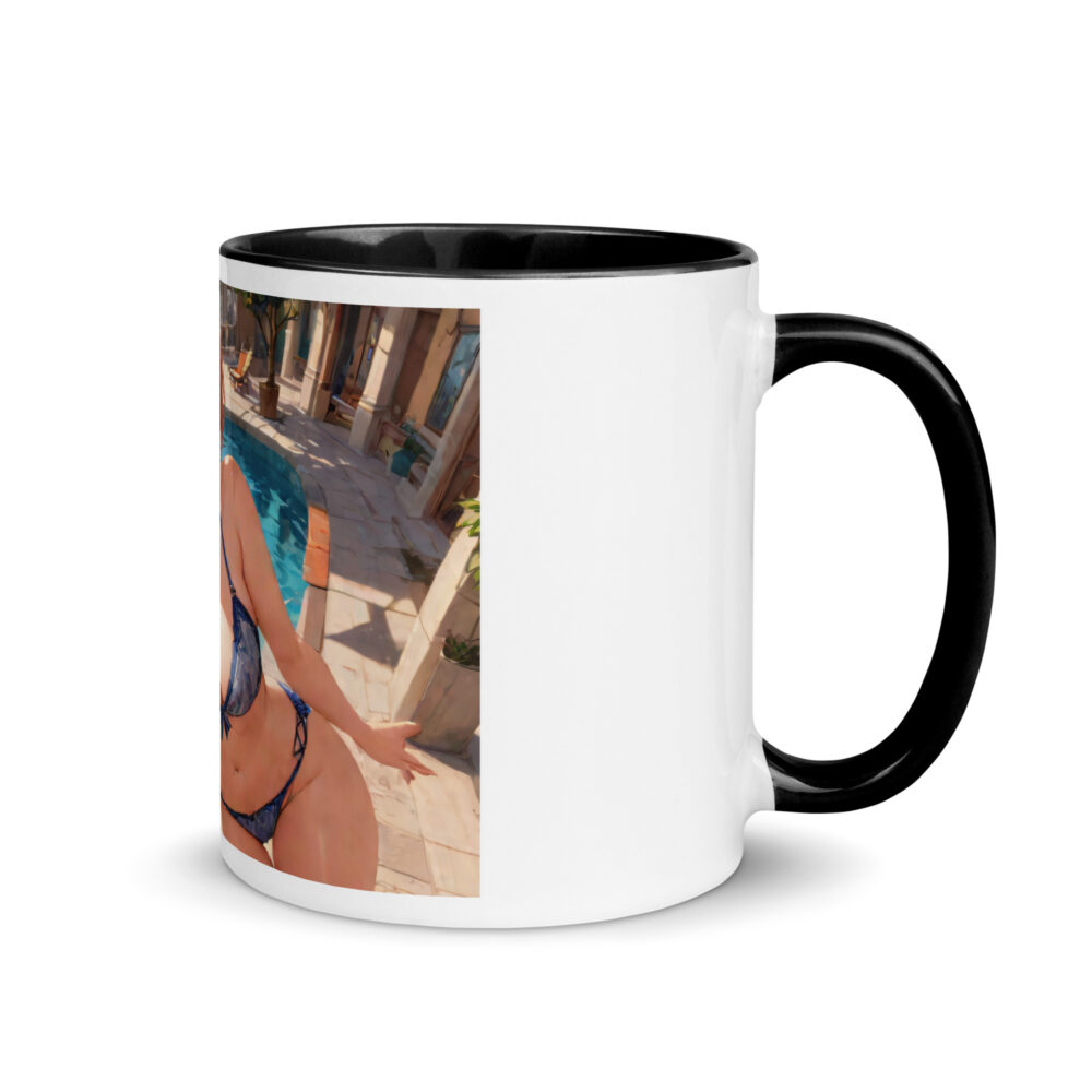 Ecchi Waifu Ceramic Mug, Hot Anime Girl with Color Inside - Image 2