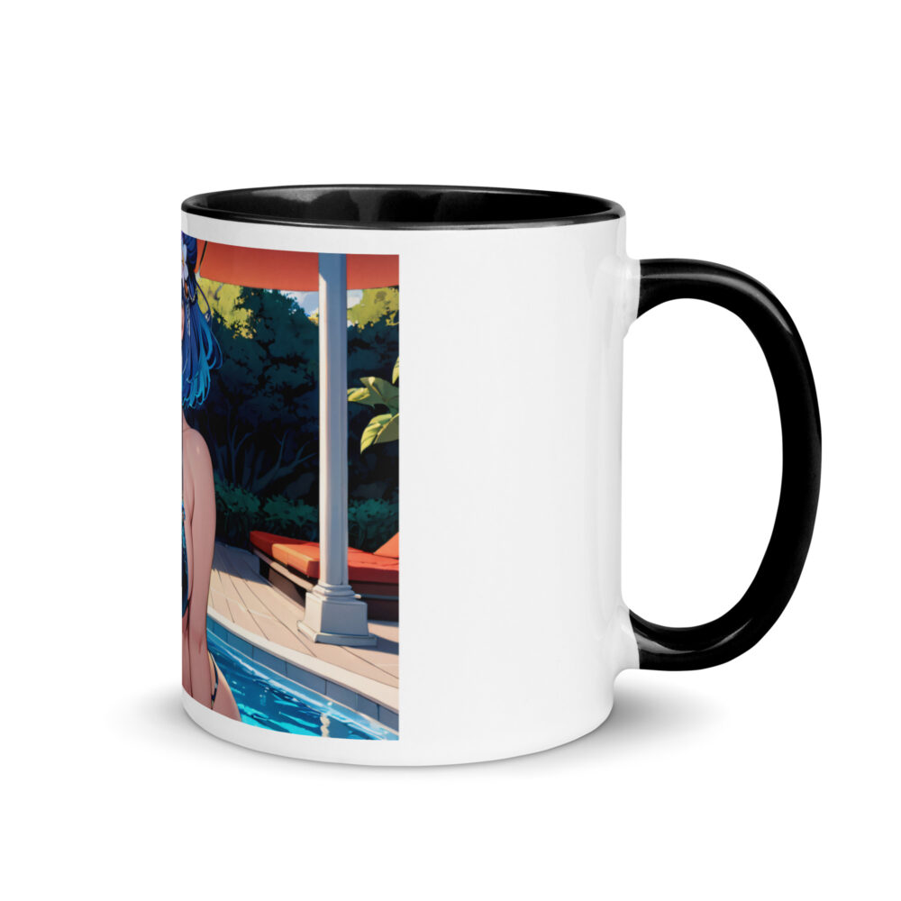 Kawaii Anime Waifu Mug, Cute Girl Cup with Vibrant Color Inside - Image 2