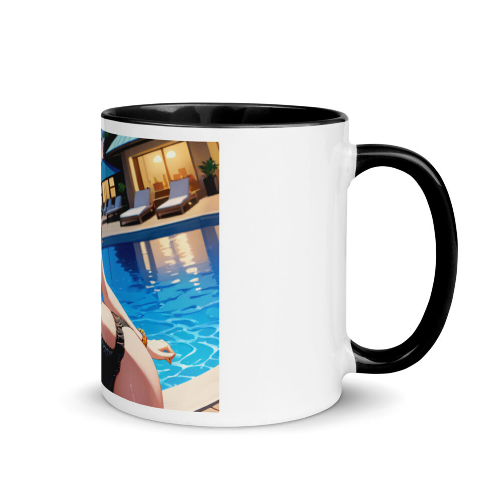 Sexy Anime Waifu Coffee Mug, Ecchi Girl Colored Interior Cup - Image 2