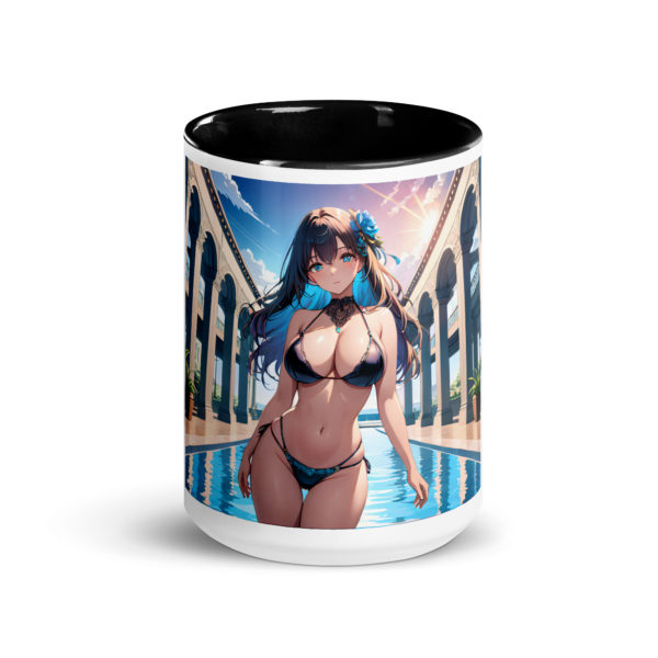 Kawaii Waifu Coffee Mug, Cute Anime Girl Design with Color Inside - Image 6