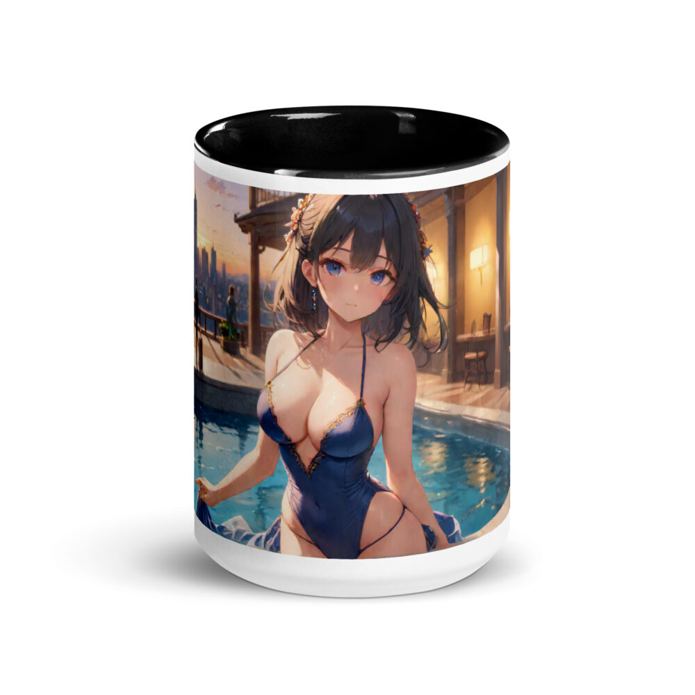 Anime Girl Waifu Mug, Stylish Colored Interior Otaku Coffee Cup