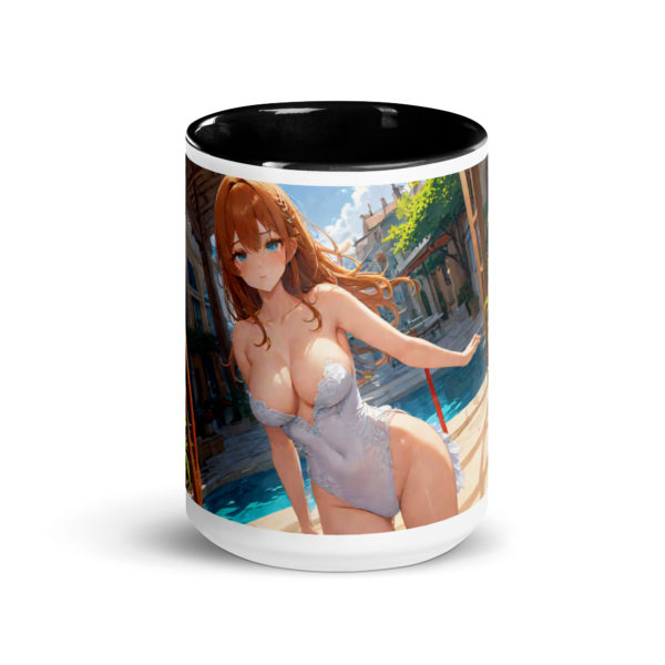 Aesthetic Waifu Mug, Cute Anime Girl Ceramic Cup with Color Inside - Image 6