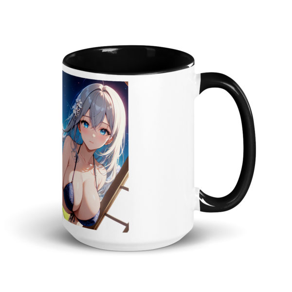 Hot Anime Waifu Mug, Ecchi Girl Coffee Cup with Colored Interior - Image 5