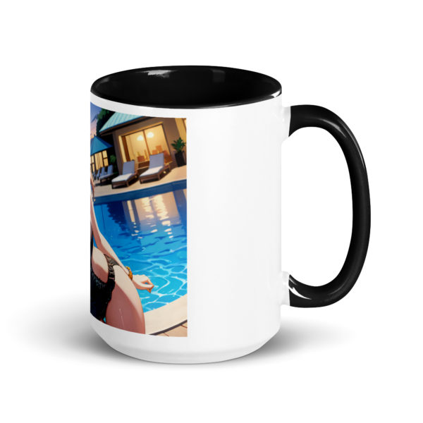 Sexy Anime Waifu Coffee Mug, Ecchi Girl Colored Interior Cup - Image 5