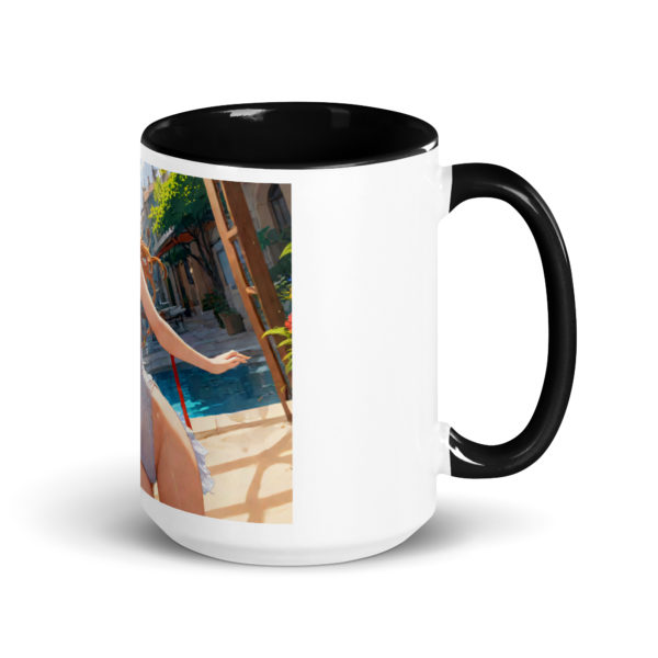 Aesthetic Waifu Mug, Cute Anime Girl Ceramic Cup with Color Inside - Image 5