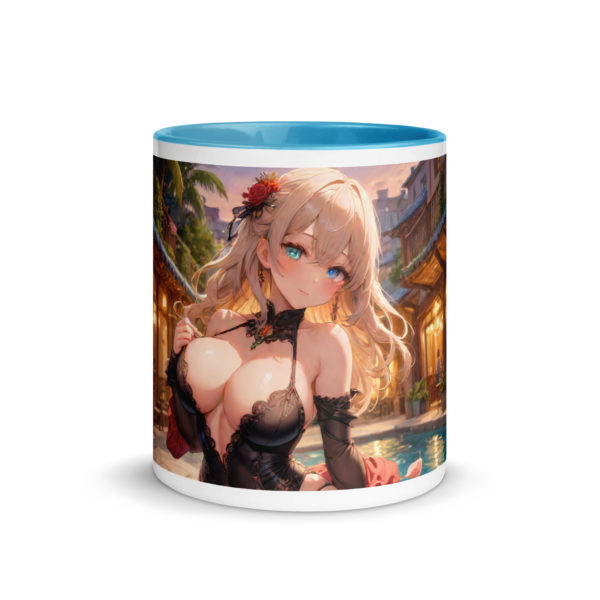 Kawaii Ahegao Girl Coffee Mug, Cute Anime Waifu with Color Inside - Image 20