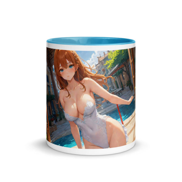 Aesthetic Waifu Mug, Cute Anime Girl Ceramic Cup with Color Inside - Image 20