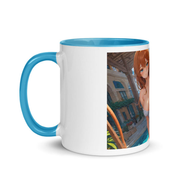 Aesthetic Waifu Mug, Cute Anime Girl Ceramic Cup with Color Inside - Image 21