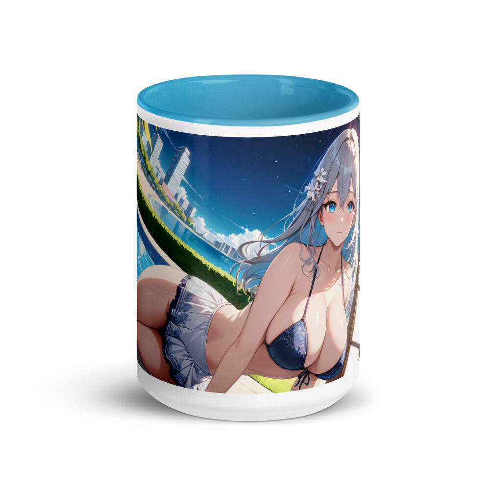 Hot Anime Waifu Mug, Ecchi Girl Coffee Cup with Colored Interior