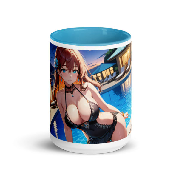 Sexy Anime Waifu Coffee Mug, Ecchi Girl Colored Interior Cup - Image 23