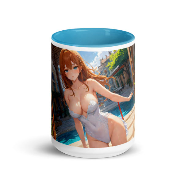 Aesthetic Waifu Mug, Cute Anime Girl Ceramic Cup with Color Inside - Image 23