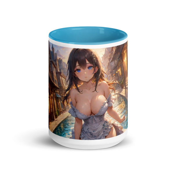 Ecchi Anime Girl Mug, Kawaii Waifu Design with Colored Interior - Image 23