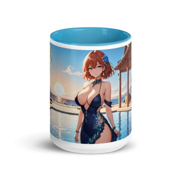 Kawaii Waifu Ceramic Mug, Hot Anime Girl with Color Inside - Image 23