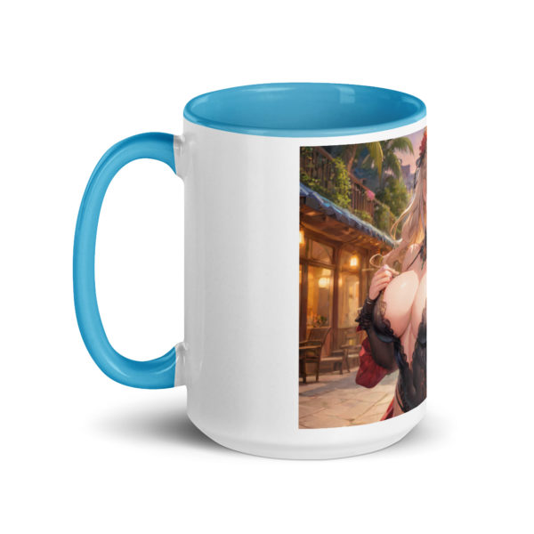 Kawaii Ahegao Girl Coffee Mug, Cute Anime Waifu with Color Inside - Image 24