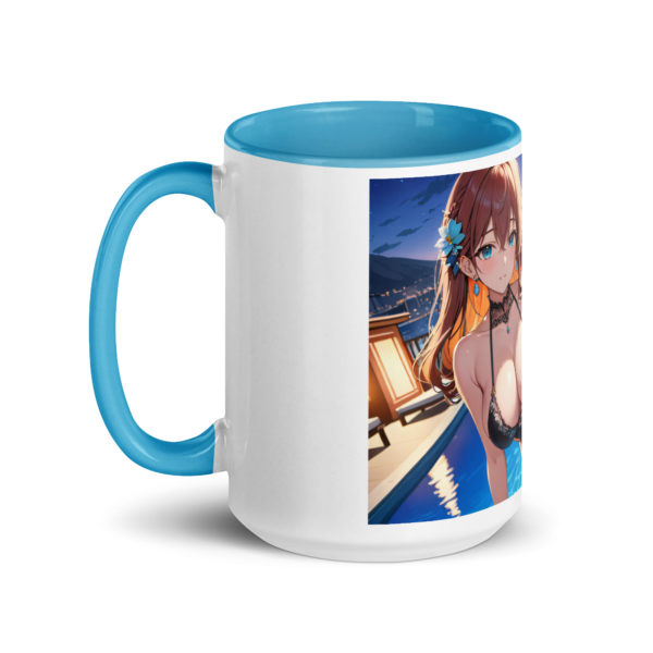 Sexy Anime Waifu Coffee Mug, Ecchi Girl Colored Interior Cup - Image 24