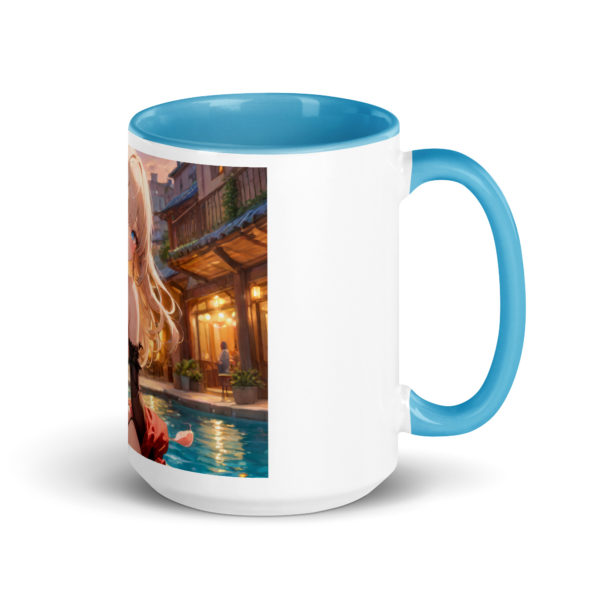 Kawaii Ahegao Girl Coffee Mug, Cute Anime Waifu with Color Inside - Image 22