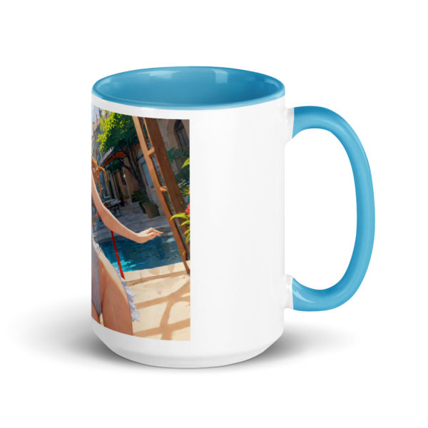 Aesthetic Waifu Mug, Cute Anime Girl Ceramic Cup with Color Inside - Image 22