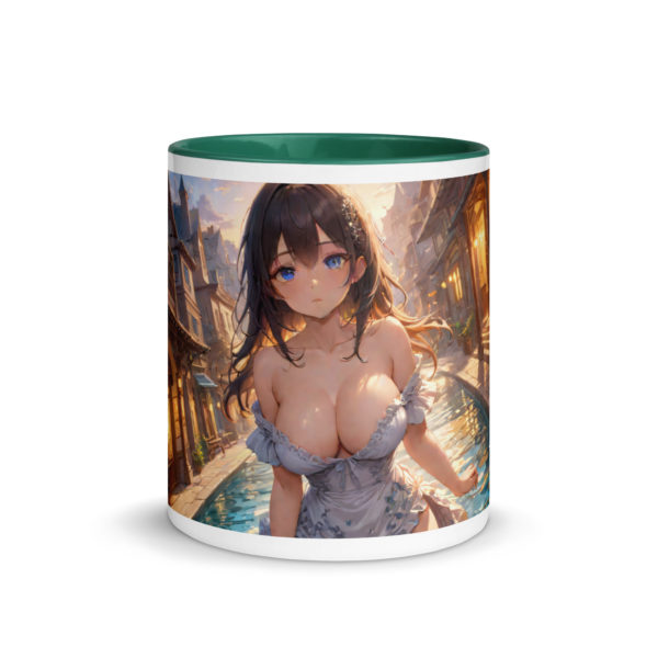 Ecchi Anime Girl Mug, Kawaii Waifu Design with Colored Interior - Image 14