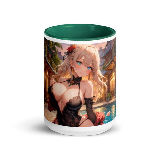 Kawaii Ahegao Girl Coffee Mug, Cute Anime Waifu with Color Inside - Image 17