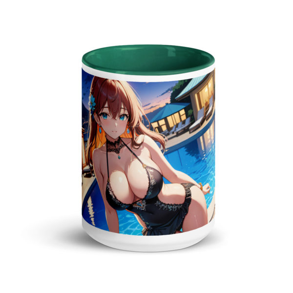 Sexy Anime Waifu Coffee Mug, Ecchi Girl Colored Interior Cup - Image 17