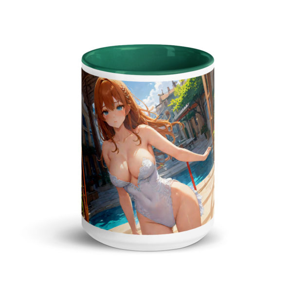 Aesthetic Waifu Mug, Cute Anime Girl Ceramic Cup with Color Inside - Image 17