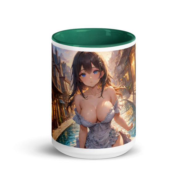 Ecchi Anime Girl Mug, Kawaii Waifu Design with Colored Interior - Image 17