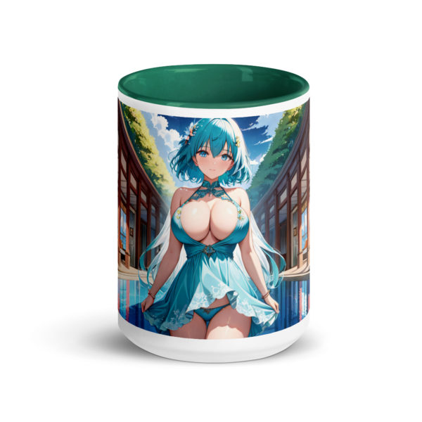 Hot Anime Waifu Mug, Kawaii Ecchi Girl with Vibrant Colored Interior - Image 16