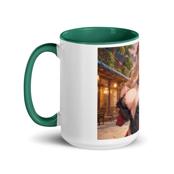 Kawaii Ahegao Girl Coffee Mug, Cute Anime Waifu with Color Inside - Image 18