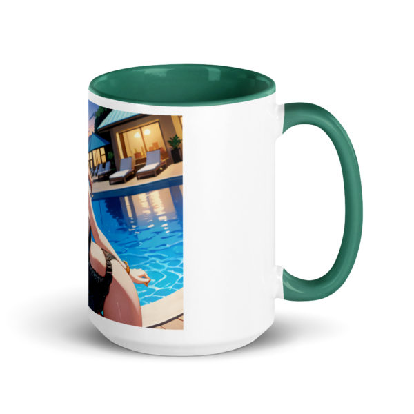 Sexy Anime Waifu Coffee Mug, Ecchi Girl Colored Interior Cup - Image 16