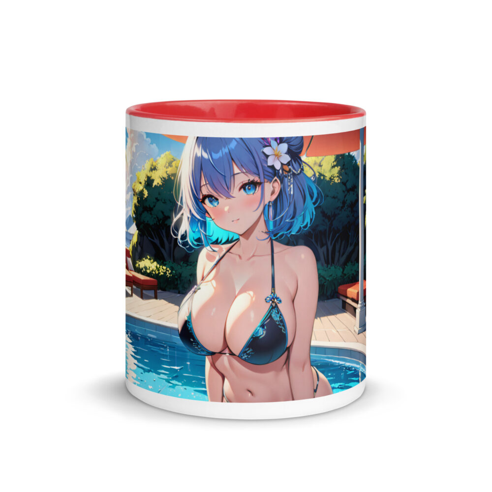 Kawaii Anime Waifu Mug, Cute Girl Cup with Vibrant Color Inside