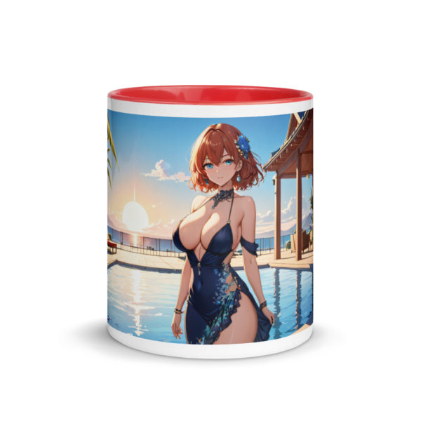 Kawaii Waifu Ceramic Mug, Hot Anime Girl with Color Inside - Image 8