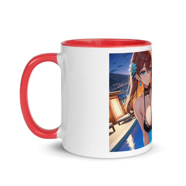 Sexy Anime Waifu Coffee Mug, Ecchi Girl Colored Interior Cup - Image 9