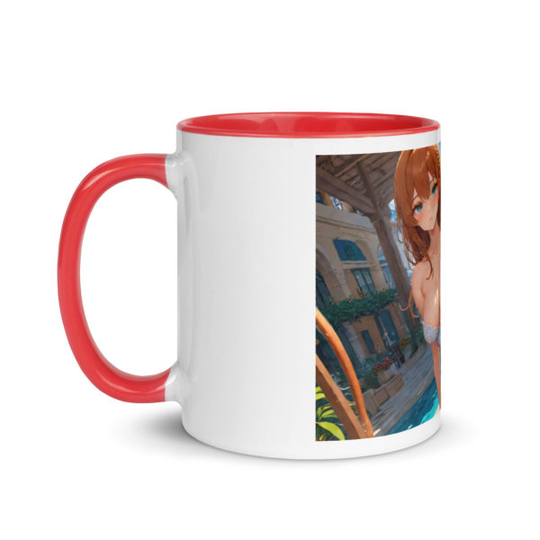 Aesthetic Waifu Mug, Cute Anime Girl Ceramic Cup with Color Inside - Image 9