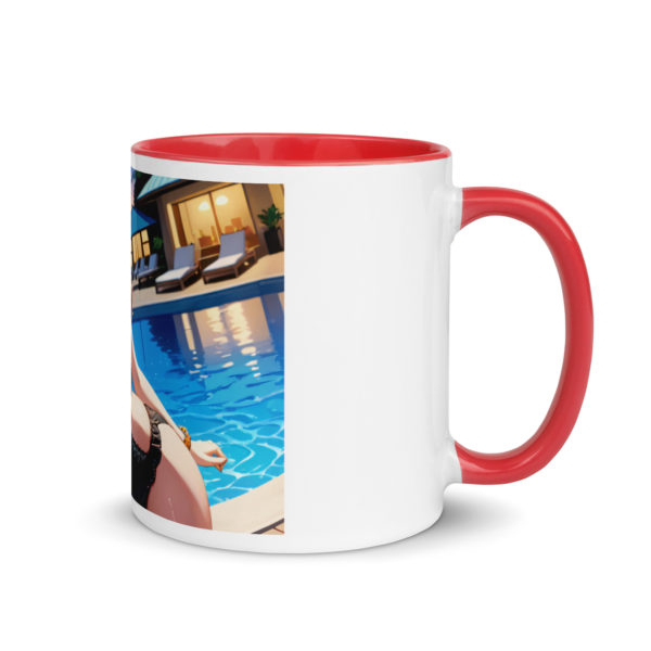 Sexy Anime Waifu Coffee Mug, Ecchi Girl Colored Interior Cup - Image 8