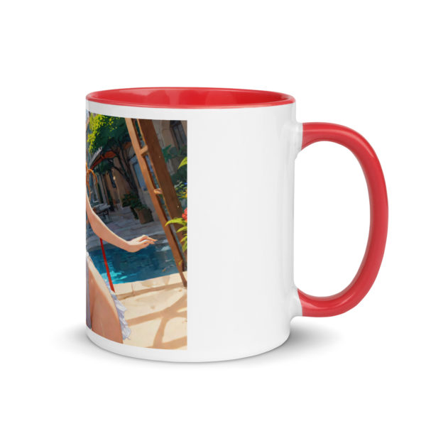 Aesthetic Waifu Mug, Cute Anime Girl Ceramic Cup with Color Inside - Image 8